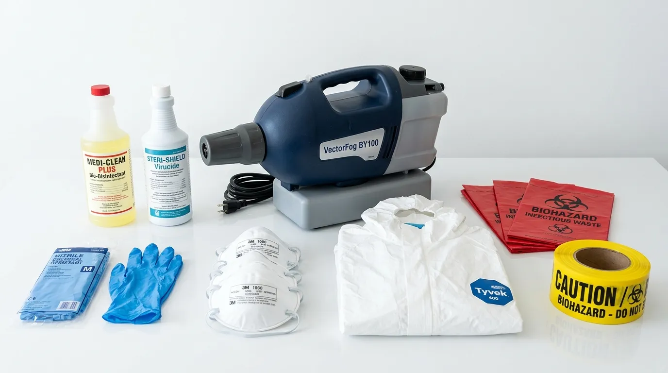 Professional biohazard remediation crew working in Country Walk